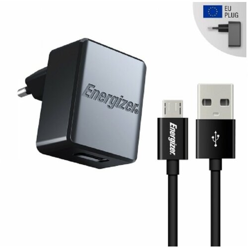 Energizer WALL CHARGER 1A EU +MicroUSB Cable Black Slike