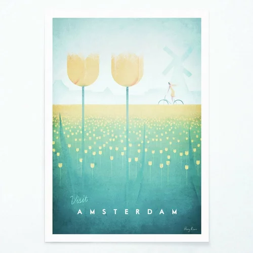 Travelposter Poster Amsterdam, A3