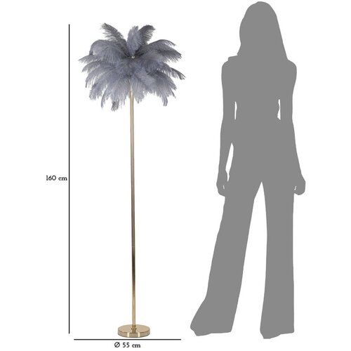 Mauro Ferretti Siva/u zlatnoj boji stojeća svjetiljka (visina 160 cm) Palm &amp;ndash; Slike