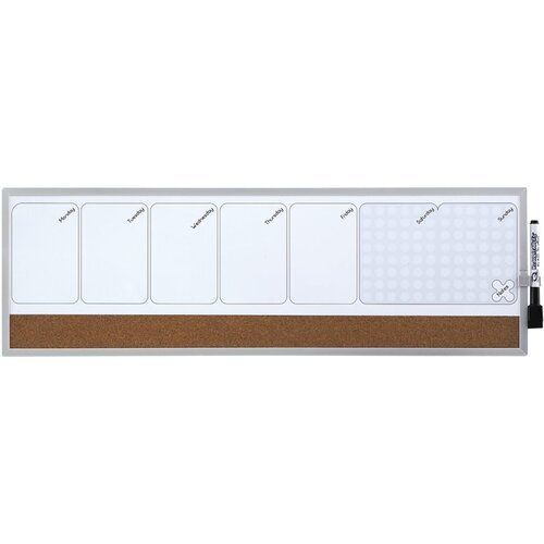 Nobo Tabla pi&amp;scaron;i-bri&amp;scaron;i + pluta Quarter tedenski planer, 19 x 58,5 cm Slike