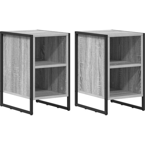  Noćni ormarić 2 pcs Siva Sonoma 39.5 x 30 x 50 cm Slike