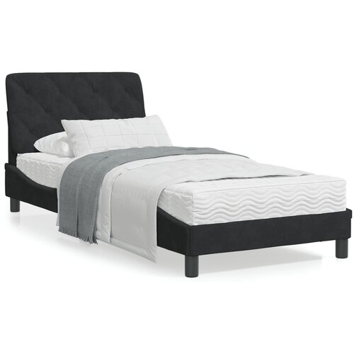 VidaXL Posteljni okvir z vzglavjem črn 90x200 cm žamet Slike