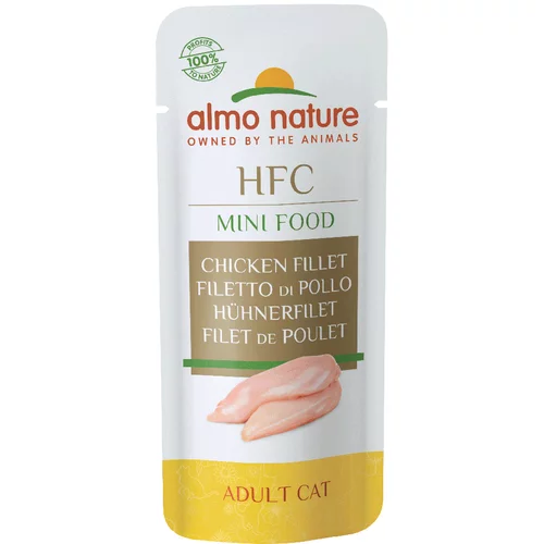 HFC Almo Nature Green Label Mini Food - Varčno pakiranje: piščančji file (25 x 3 g)