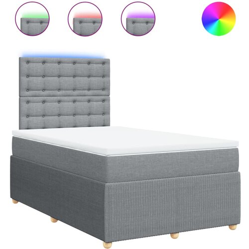 Maison Chic Box spring postelja - Vzmetna postelja z vzmetnico svetlo siva 120x200 cm blago SL17133, (21894940) Cene