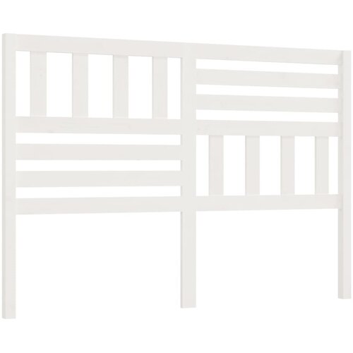  Uzglavlje za krevet bijelo 126 x 4 x 100 cm od masivne borovine Slike
