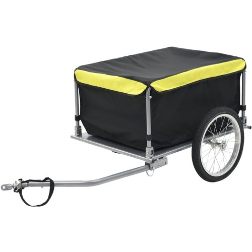 VidaXL Prikolica za bicikl crno-žuta 65 kg Slike