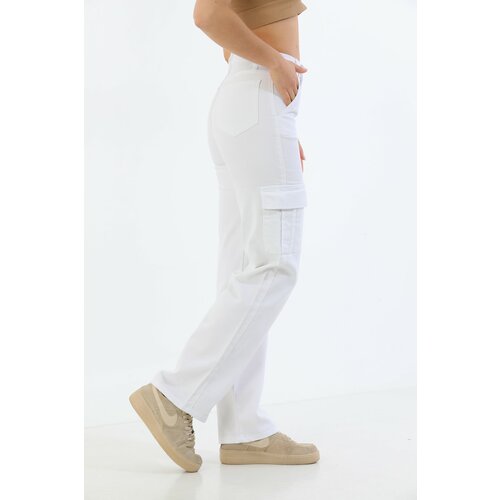 BİKELİFE Pants - White - Cargo Slike