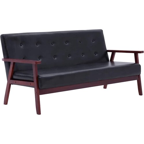  2-dijelni set sofa od umjetne kože crni Slike