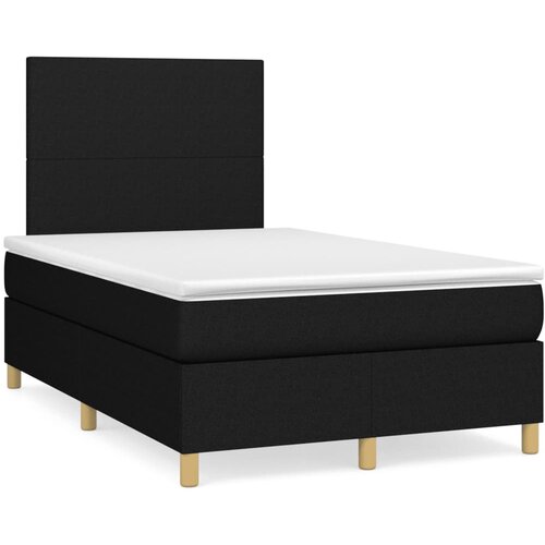 vidaXL Box spring postelja z vzmetnico LED črna 120x190 cm blago Cene