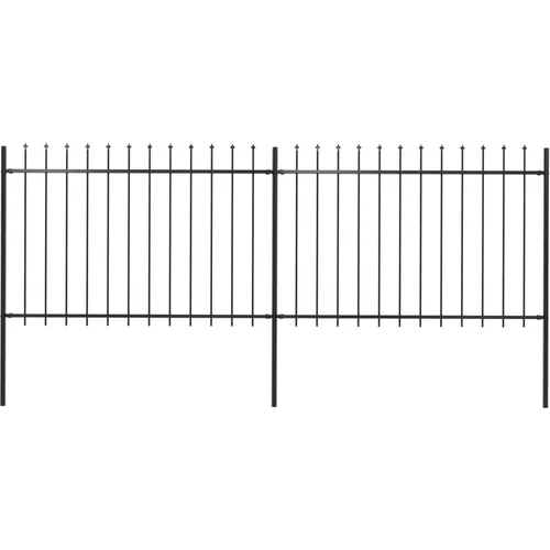  Vrtna ograda s ukrasnim kopljima čelična 3,4 x 1,2 m crna