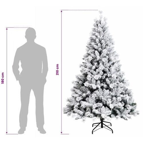  Umjetno božićno drvce s nogom 210 cm 300 LED lampica - Bijela 210 cm s LED svjetlima Slike