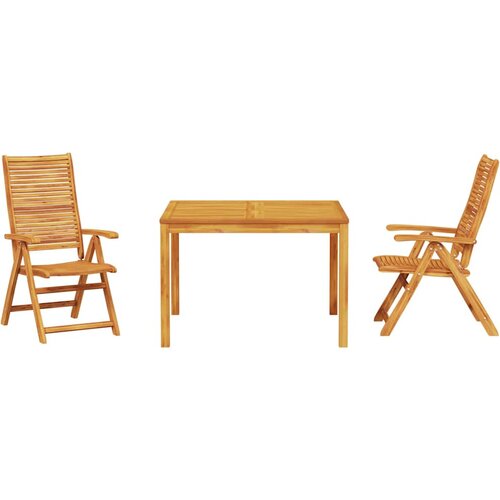  Vrtni set za objed 3 kom. Smeđa Čvrsto drvo akacije 110 x 110 x 75 cm Slike