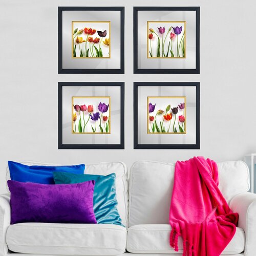 Wallity CAM420436711 multicolor decorative framed painting (4 pieces) Cene