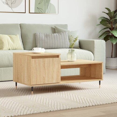 VidaXL Klubska mizica sonoma hrast 100x50x45 cm inženirski les Slike