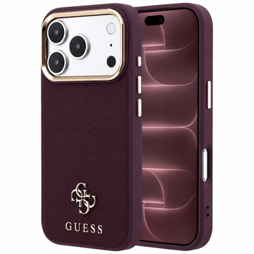 SAS CG MOBILE Maska Guess Saffiano Small 4G & Classic Logo MagSafe za iPhone 17 Pro Max/ 17 Pro Max burgundy Cene