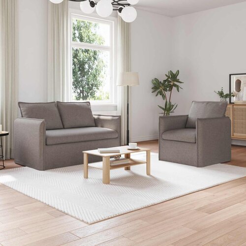  Set sofe 2 pcs Sivosmeđa 136 x 82 x 85 cm Tkanina Cene