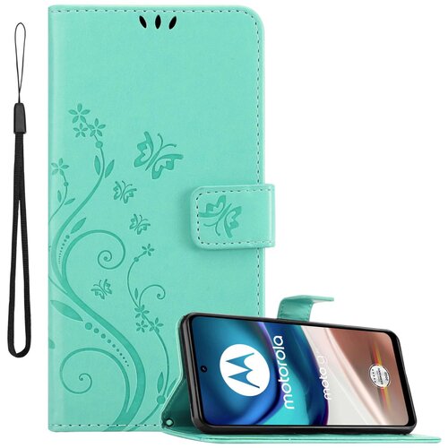 Cadorabo Motorola MOTO G42 in klasično srebrno - ovitek v cvetličnem dizajnu z magnetnim zapiranjem, stoječo funkcijo in režami za kartice, (20860278) Cene
