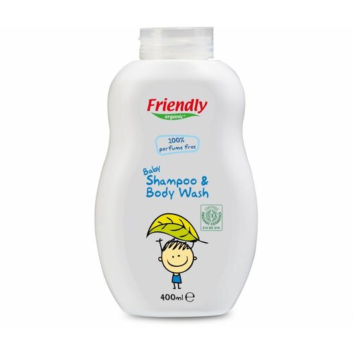 Friendly Organic bebi šampon za kosu i telo bez parfema 400ml Slike