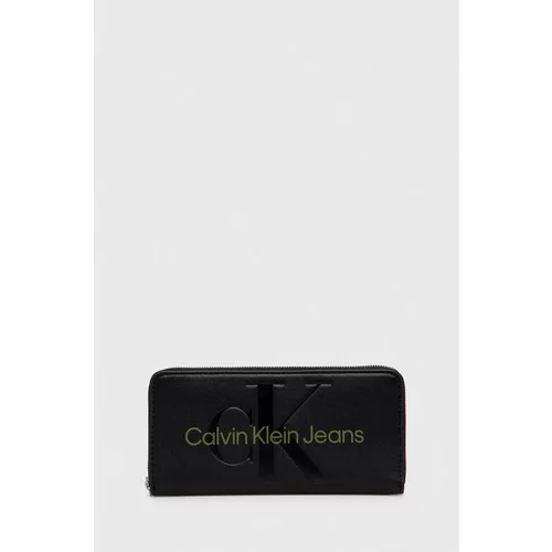 Calvin Klein Jeans Denarnica ženski, črna barva