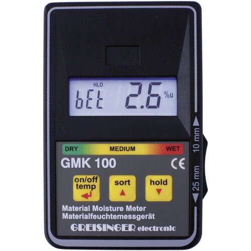 Greisinger Merilnik vlage v materialu GMK 100 vlažnost v zgradbah (merilno območje): 0 do 8 % vol vlažnost v lesu: 0 do 100 % vol, (20634252) Cene