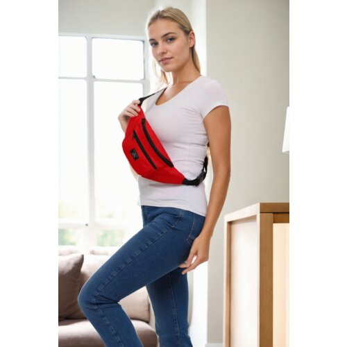Dewberry 72422 Unisex 2 Compartment Shoulder and Waist Bag-RED Slike