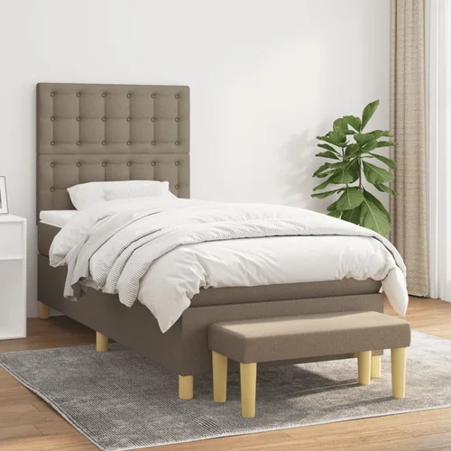  The Living Store Box spring postelja z vzmetnico taupe 80x200 cm blago - Box Spring Postelja, (21514804)