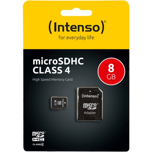 Intenso Micro SD Kartica 8GB Class 4 sa adapterom, SDHCmicro+ad-8GB/Class4 Cijene