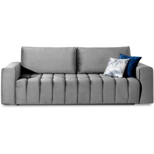 ELTAP Svijetlo siva baršunasti sklopiva/s prostorom za odlaganje sofa 247 cm Lazaro – Cene