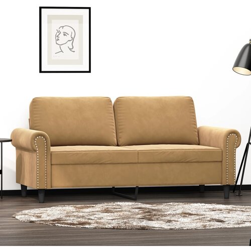  The Living Store Kavč dvosed rjav 140 cm žamet - Dvosed, (21495046) Cene