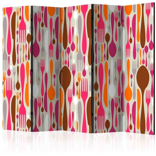  Paravan u 5 dijelova - Cutlery - pink and violet II [Room Dividers] 225x172 Slike