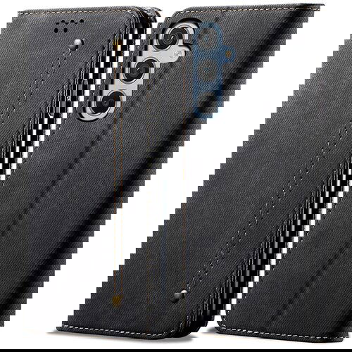 INORCO Za Samsung Galaxy M14 Telefon Ovitek Jeans Tkanina Tekstura Stojalo Flip Shell PU usnjena denarnica, (22035248) Cene