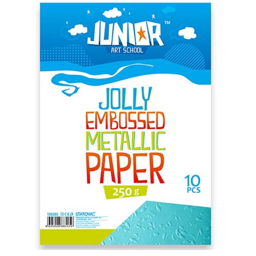 Junior jolly Embossed Metallic Paper, papir metalik reljefni, A4, 250g, 10K, odaberite Plava Slike