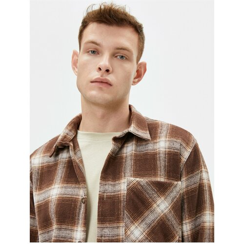 Koton Lumberjack Shirt Buttoned Pocket Detail Classic Collar Long Sleeve Slike