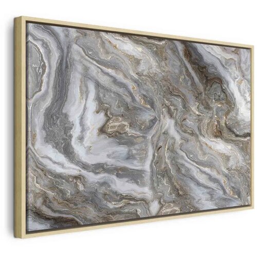  Slika - Stone abstractions – marble structures in neutral shades 60x40 U prirodnom drvenom okviru Cene