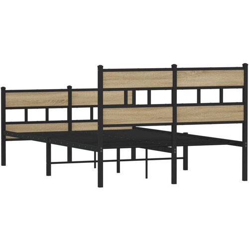 VidaXL Metalni okvir kreveta bez madraca boja hrasta sonome 120x200 cm Slike