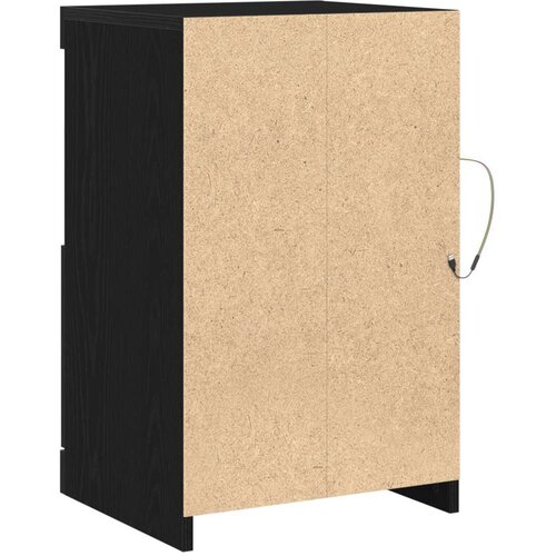  Bočni ormari s LED svjetlima 2 kom Crni hrast 41x37x67 cm Slike