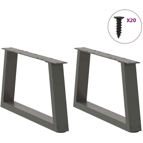  Noge za blagovaonski stol V-oblik 2 kom antracit 50x(30-31 3)cm Slike