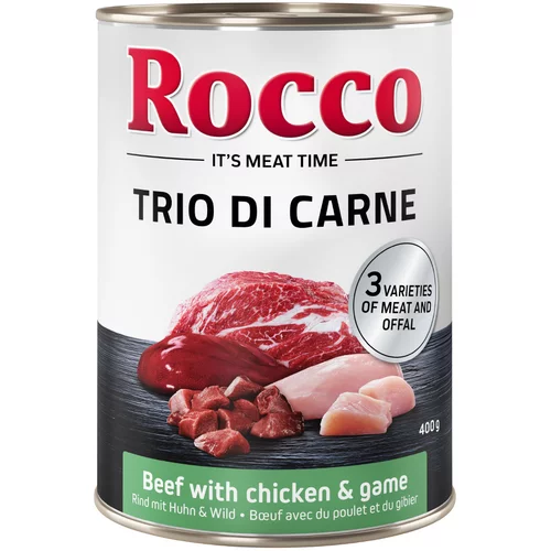 Rocco Classic Trio di Carne - 24 x 400 g - Govedina, piščanec in divjačina