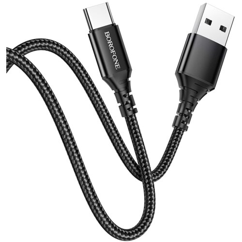 Borofone podatkovni kabel X54 Type C na USB 1m 2,4A črn pleten Slike