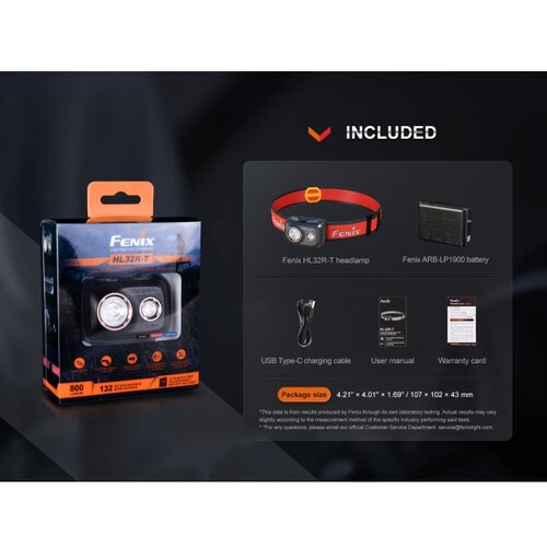 Fenix HL32RTRED - punjiva LED čelna lampa LED/USB IP66 800 lm 300 h crvena/narandžasta Slike