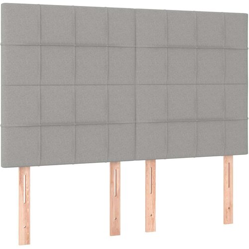  Krevet s oprugama i madracem svjetlosivi 140x190 cm od tkanine Slike