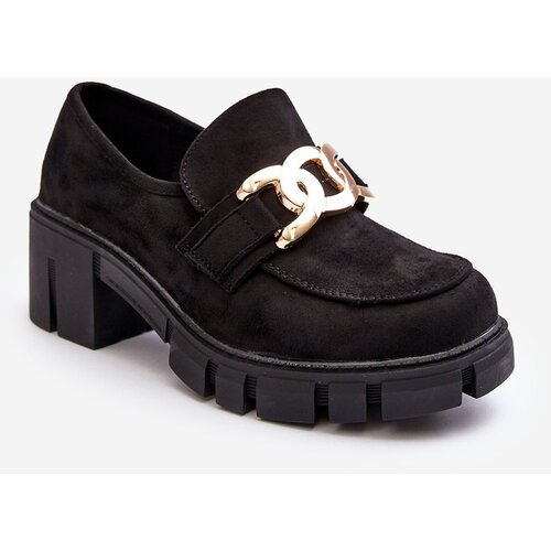 Kesi Suede women's shoes with decoration, black rullenes Cene