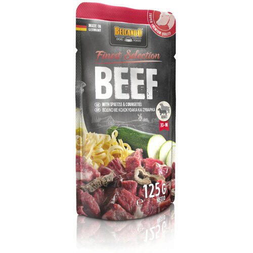 Belcando Vlažna hrana za pse u kesici bez glutena, kompletan obrok, Finest Selection, govedina sa špeclama i tikvicama, 125g Cene