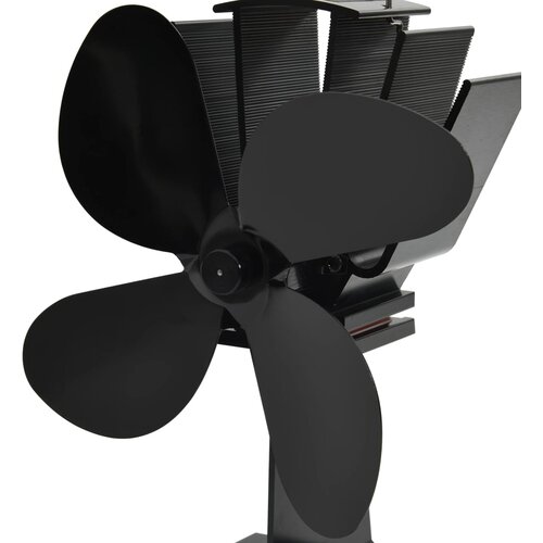  Ventilator za peć na toplinski pogon s 4 lopatice crni Slike