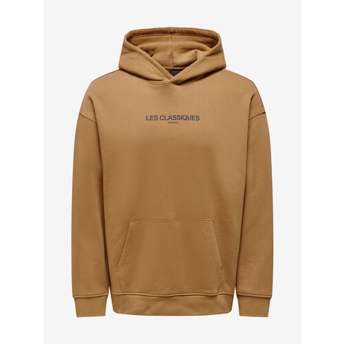 Only Brown Mens Hoodie & SONS Les - Men Cene