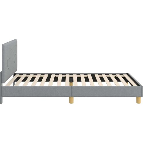  Krevet za djecu s uzglavljem Svijetlo siva 90 x 190 cm tkanina Slike