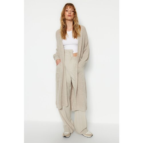 Trendyol Stone Maxi Basic Knitwear Cardigan Slike