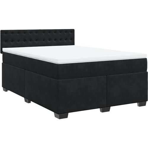 Maison Chic Box spring postelja - Vzmetna postelja z vzmetnico črna 140x200 cm žamet SL23450, (21879616) Cene