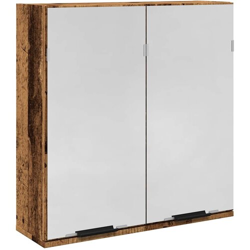  Kupaonski ormarić s ogledalom staro drvo 64x20x66,5 cm Slike