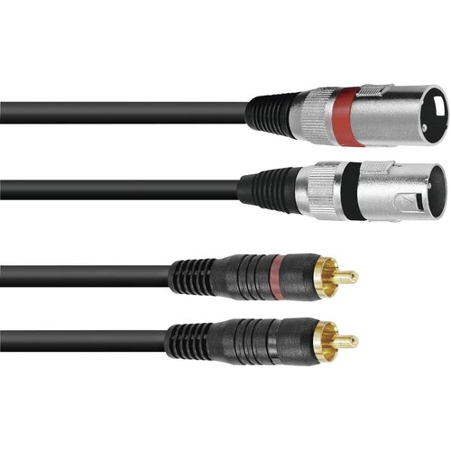 Omnitronic 3022522E XLR adapterski kabel [2x XLR vtič 3-polni - 2x mo&scaron;ki cinch konektor] 6.00 m črna, (20428029) Cene